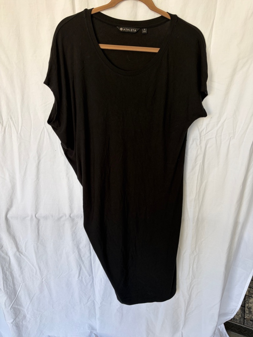 Athleta Asymmetrical Modal Relaxed Scoop-Neck Dress - Small